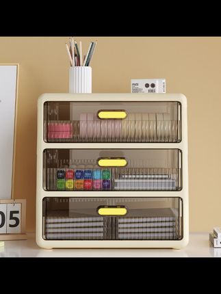 德国桌面收纳盒抽屉式办公室书桌上文具储物箱整理多层置物架柜子  #收纳整理 #好物推荐 #收纳用品