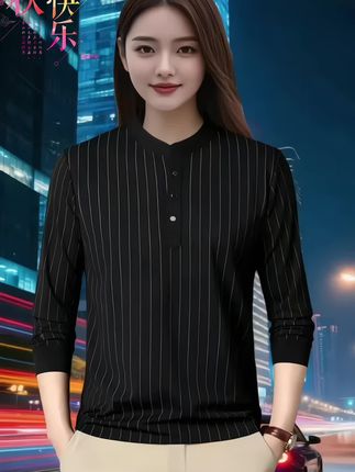 罗蒙男士春秋季条纹长袖T恤#抖音推广#时尚减龄 #强烈推荐 #时尚打底衫 #时尚男装 @抖音扶持计划伙伴 @抖加🔥上热门🔥dou+🔥热点宝 @D0U十小助手 @抖音创作小助手