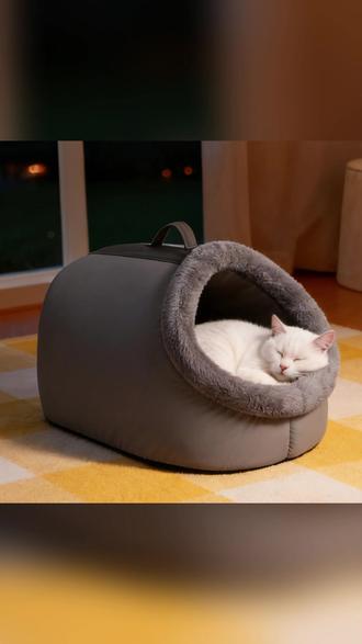 宠物保暖窝 防风防寒加厚半封闭式猫狗窝四季通用冬季保暖安全感宠物窝#宠物窝 #猫狗用品 #冬季保暖 #四季通用 #安全感宠物窝