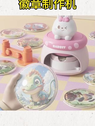 #徽章制作机 #手工 #玩具推荐 吧唧制作机徽章制作机DIY自制吧唧机玩具女孩子儿童手工#制作徽章 #自制