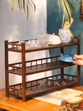 博古架厂家直销批发新中式楠竹上档次高颜值茶具架桌面小型茶叶架#多功能置物架#好物推荐🔥 #居家好物 #茶具收纳