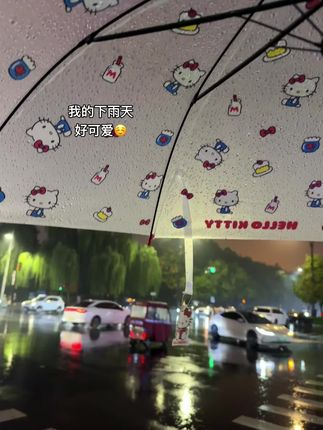 我的下雨天如此可爱☺️ #kitty雨伞 #雨伞推荐 #可爱雨伞