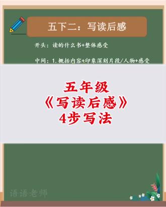 五年级作文《写读后感》,四步教会你~#写作技巧 #五年级作文