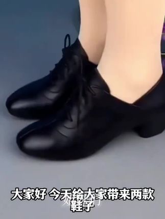 通勤粗跟单鞋女真皮2025夏新款百搭气质浅口尖头中跟皮鞋女妈妈鞋