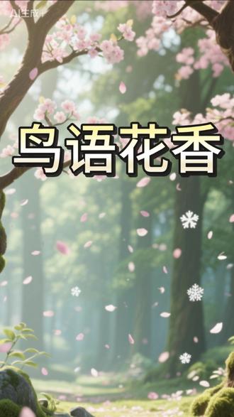 每天学习一成语:鸟语花香 鸟儿鸣唱,花儿飘香。形容大自然的美好景象。多形容春天的自然美景。#鸟儿鸣唱花儿 #启蒙早教 #儿童动画 #成语故事 #睡前故事