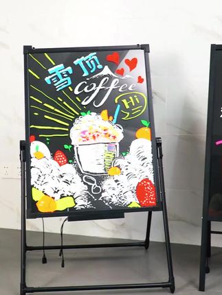 亮朵荧光板广告牌展示架,LED发光超适合门店宣传! #门店宣传 #发光小黑板 #亮朵荧光板 #商用广告牌 #LED展示架