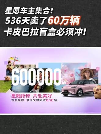 星愿60万销量 宠粉福利来了#我们的星愿60万#吉利星愿全品类车型销量冠军#吉利星愿#吉利星愿60万达成暨宠粉权益发布
