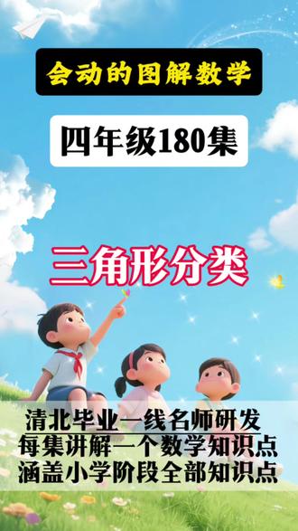 四年级数学,三角形分类。“会动的”数学题 #数学思维 #动画图解 #小学数学
