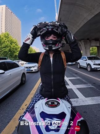 我来不及道声不安#女骑 #机车#宝马s1000rr #影石insta360 #acepro2运动相机