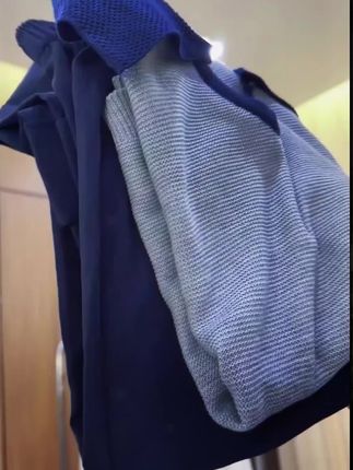 #撞色针织衫#藏蓝色裤子#阔腿裤