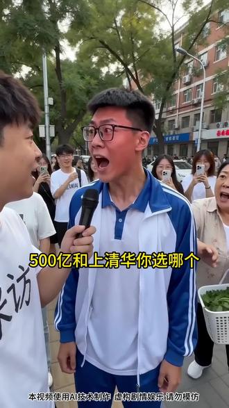 500亿和清华选哪个之反向篇 反向选择也会被怼🌚#搞笑 #抽象 #学生时代 #校园生活 #万万没想到
