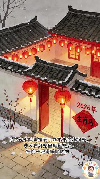 给娃看的守岁民俗动画🎨 小阿禾教你读懂除夕的意义 除夕夜,青瓦小院,红灯笼,祖孙闲坐🌷 小阿禾的守岁心愿,是团圆,是平安,是跨越千年的民俗暖意。愿每个宝贝,都能读懂除夕的温柔,守住一家人的幸福❤️ 评论区许个新年心愿吧👇 #年味 #守岁动画 #祖孙情 #儿童绘本
