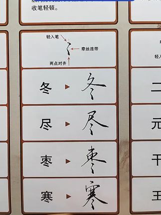 行楷技法字帖配套字卡练习,事半功倍#练字技巧 #硬笔书法 #练字 #行楷 #写字是一种生活