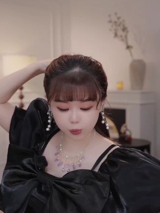 夜幕派对羽毛抓夹森系立体花朵泡泡纱冰晶流苏发饰轻奢原创发夹女