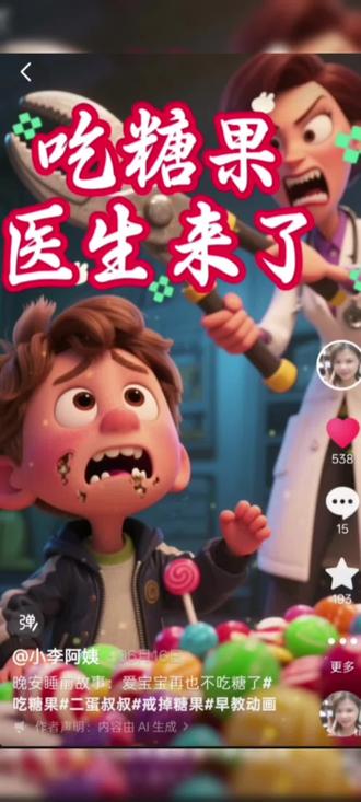 宝宝再也不喜欢吃糖果了,#二蛋叔叔#好习惯#糖果#动画#早教动画