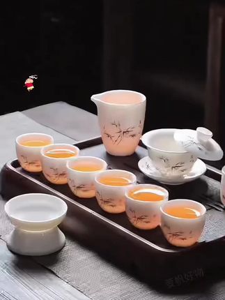 白瓷茶具套装礼盒装家用客厅白瓷功夫茶具轻奢高档办公室泡茶中式#茶具好物推荐 #高端茶器 #爱生活爱喝茶