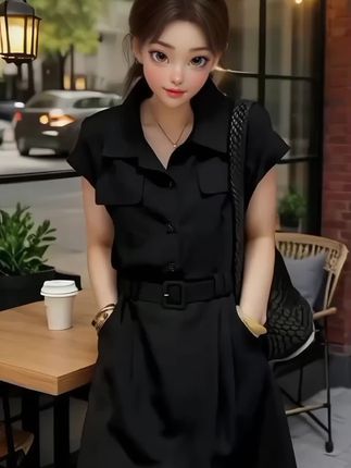 #半个抖音都是撕漫主角 #小个子显高显瘦穿搭 #减龄气质 #收腰连衣裙 #遮肉显瘦