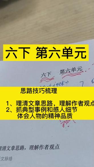 六下第6单元 针对重点,思路技巧梳理
