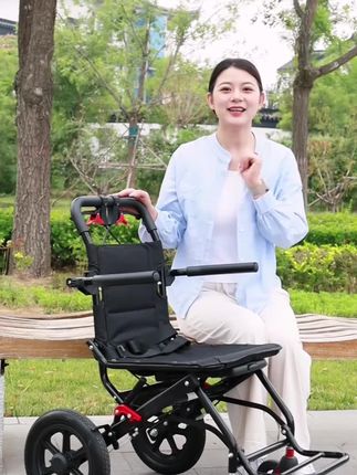 圣迪欧手动轮椅车便携式轮椅代步车简易可折叠轻便可上飞机轮椅#可折叠轮椅#便携式轮椅代步车#手动轮椅