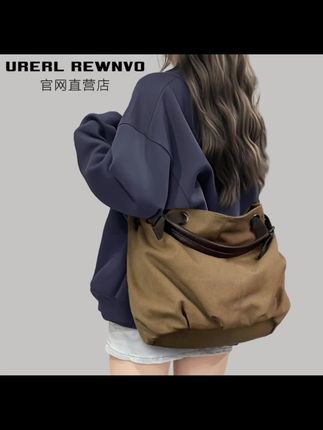 #上热门 URERL REWNVO帆布托特包女2025新款通勤大容量帆布斜挎包大挎包#托特包 #大容量帆布包 #斜挎包#帆布包