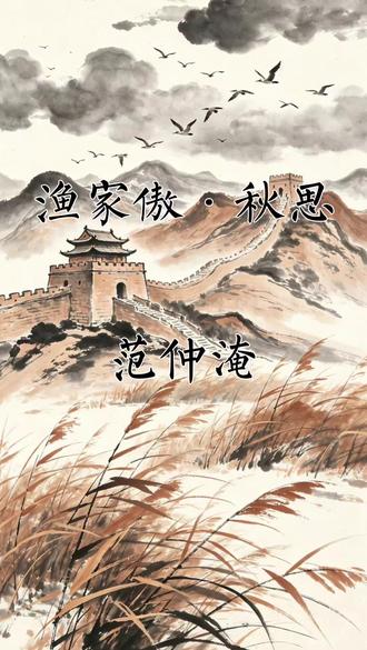 九年级下册必背课文范仲淹《渔家傲秋思》 #九年级语文 #范仲淹 #渔家傲秋思 #必背课文 #古诗词