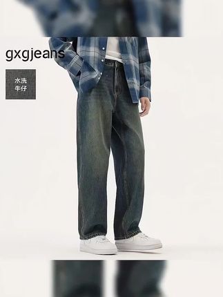 gxgjeans男装蓝色复古宽松牛仔裤男裤25年秋新品#牛仔裤男 #新款分享 #牛仔裤天花板 #牛仔裤推荐