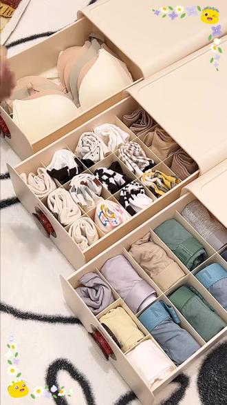 内衣袜子终于有“家”了!这个内衣收纳盒,让你的衣柜瞬间整洁 #内衣收纳盒 #内衣收纳盒抽屉式 #好物推荐🔥 #袜子收纳盒 #收纳整理