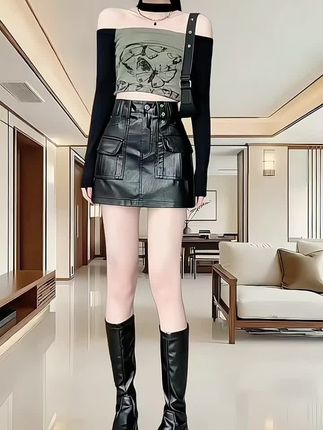 美拉德小皮裙半身裙女秋冬新款高腰气质显瘦时尚洋气a字皮短裙 #秋冬皮半身裙 #时尚气质穿搭 #时尚潮流穿搭 #时尚气质穿搭 #穿出女人的气质