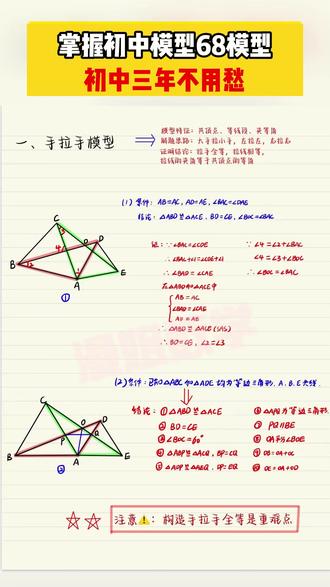 初一、初二、初三必会的几大模型,可以看看这本学而思初中几何模型#几何模型 #初中数学解题技巧 #初中几何模型秘籍