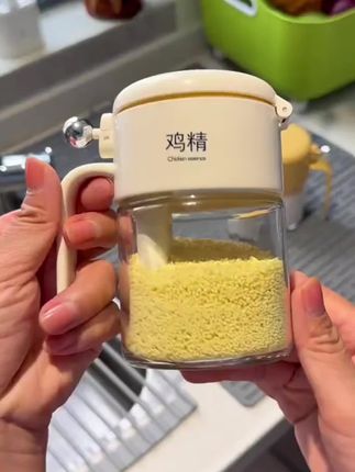 调料罐都这么高级了吗!一键开盖,密封性好,还自带勺仓#带勺仓调料罐 #调料罐 #密封调料罐 #厨房好物 #无限回购的宝藏单品
