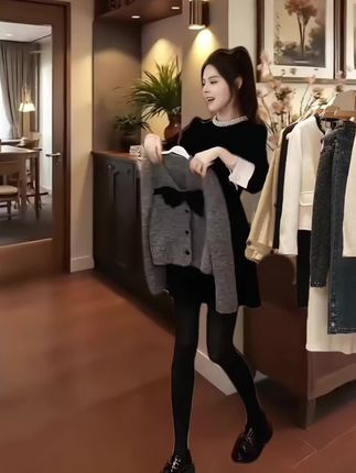#欧韩穿搭 #小个子穿搭 #高级感穿搭 #秋季穿搭 #长袖 针织开衫