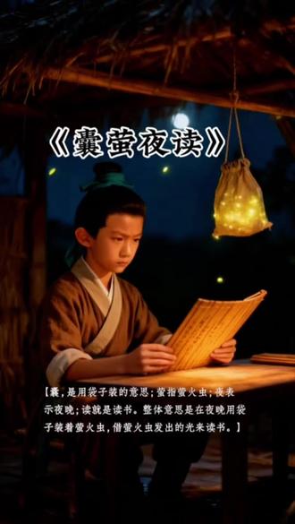 四下 语文必背文言文二则《囊萤夜读》 #四年级下册语文 #小学文言文 #车胤囊萤夜读