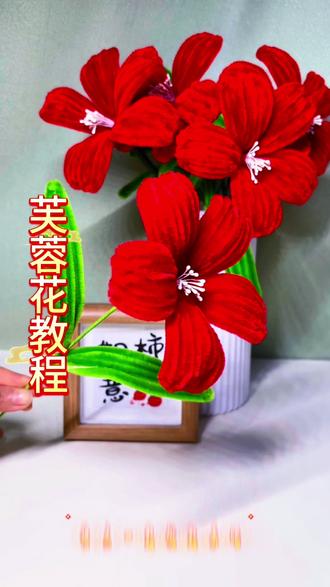 #真实生活分享计划 超简单 超好看的芙蓉花教程来了#芙蓉花 #扭扭棒的100种玩法 @抖音小助手