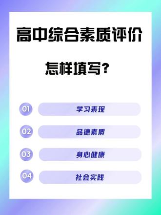 高中综合素质评价怎样填写?