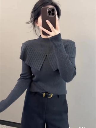 秋冬穿搭#针织上衣#海军领#单穿好看#叠穿好看