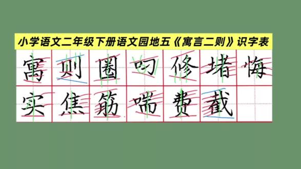 小学语文二年级下册
语文园地五11《寓言二则》
识字表
#二年级语文基础#星辰老师教写字#偏旁部首 #硬笔书法 #每日练字