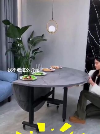 木森推荐的折叠式桌子多功能餐桌可移动折叠靠墙圆桌2025新型家用8-10人餐桌#折叠桌子 #多功能餐桌 #餐桌 #木森 #木森大舞台