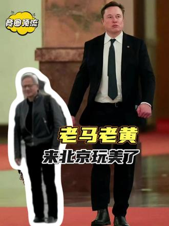 两人完全旅游来了 #热点 #热点新闻事件 #马斯克 #黄仁勋 #北京旅游