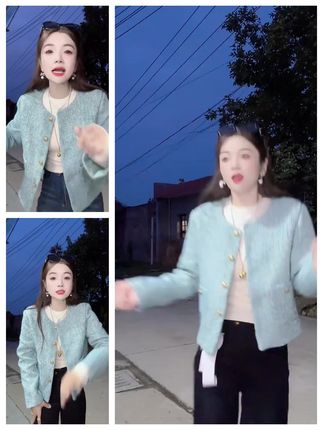 绿色小香风编织粗花呢外套女2025春季新款爆款小个子名媛气质上衣