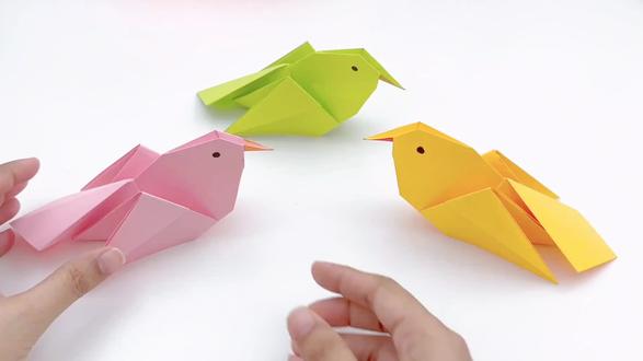教你折超可爱的折纸鸟玩具! #手工折纸 #折纸教程 #折纸鸟