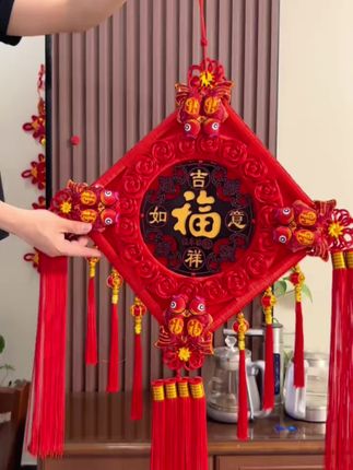 高档桃木中国结手工挂件,适用于客厅电视背景墙、玄关及入户门,乃乔迁过年的精美装饰品 #好物推荐 #好物分享 #爆单热卖产品#高端大气 #美观实用