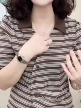 2025秋季新款气质条纹洋气休闲百搭显瘦长袖打底女装上衣#458741#高级感穿搭#气质穿搭#内搭外穿都好看 #今日穿搭#今日分享