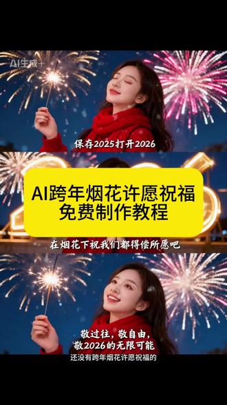 谁还没有自己的专属烟花?爆火的AI跨年烟花许愿祝福制作教程来了#谁还没有自己的专属烟花 #万物皆可烟花show #跨年烟花祈福夜 #烟花许愿愿所有美好如约而至 #跨年夜烟花拍照
