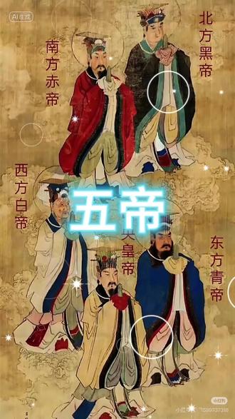五帝 。五位尊神的合称。指东方青帝、南方赤帝、西方白帝、北方黑帝、中央黄帝。道经称,“五帝者,五方五气之主”,在天主镇五方。其姓名字号各有不同。《九天生神玉章经解》卷上称,五帝即东方青帝彫梁际,赤帝长来觉,白帝彭安幸,黑帝保成昌,黄帝含光露。《上清众经诸真圣秘》卷一称:“东方青帝讳通明字盖卿,南方赤帝讳太阳字幼林,西方白帝讳通阴字元起,北方黑帝讳通神字子规,中央黄帝讳万福字太仓。”五帝在星,一星居中,四星挟之,称五帝座,或五帝内座。太微垣的五帝座,即:东方苍帝灵威仰,南方赤帝赤熛怒,西方白帝白招矩,北方黑帝叶光纪,中央黄帝含枢纽。 五帝在地为五岳。金允中《上清灵宝大法》卷四十称:“天地既分,则凝质具体,遂为五岳。既成山岳,必有神司,是为五岳之帝。”《太上大道三元品诫谢罪上法》称:“东岳泰山青帝大神,南岳衡山赤帝大神,中岳嵩山黄帝大神,西岳华山白帝大神,北岳恒山黑帝大神。”⑤ 五帝在人则主领人的五脏,“青帝护魂君,赤帝养气君,白帝侍魄君,黑帝通血君,黄帝中主君”。#神话故事 #道系青年 #道家文化 #道教 #传统文化