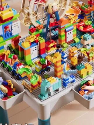 全家抢着玩的积木桌!爸爸放下手机陪搭 3 小时,亲子互动拉满✨#玩个很新的东西   #让孩子远离手机  #专注力培养  #无限回购的宝藏单品  #送礼物