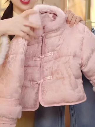【樱落】SC697女童冬季新中式夹棉加厚棉衣外套加绒牛仔裤国风套装#高品质童装 #谁穿谁好看系列 #原创国风 #时尚感穿搭 #女宝穿搭
