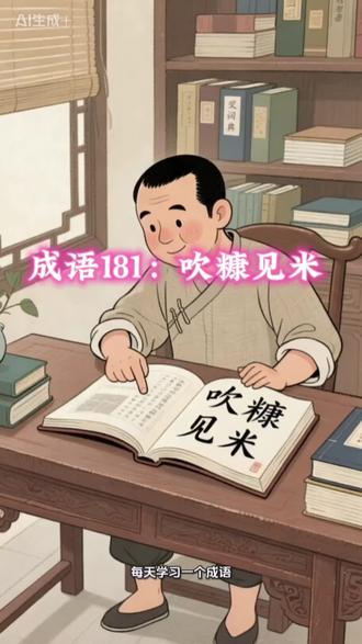 每天学习一个成语,今天要学习的是吹糠见米,快来跟我一起学习打卡吧!#学习 #教育 #成语 #日常vlog #日常vlog