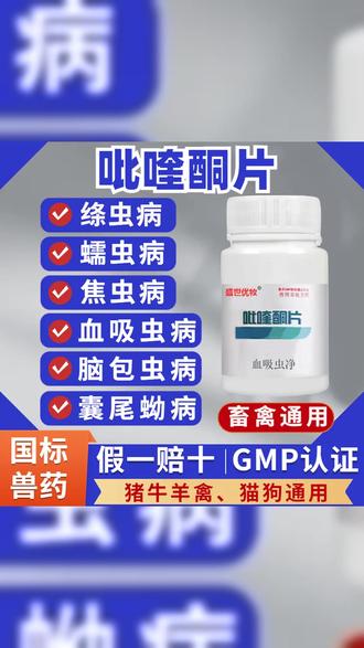 兽用吡喹酮片猪牛羊驱脑包虫脑炎绦虫血吸虫蠕虫狗犬猫体内驱虫药 #自用好物分享 #绦虫 #狗狗驱虫 #养狗日常 #养狗经验分享