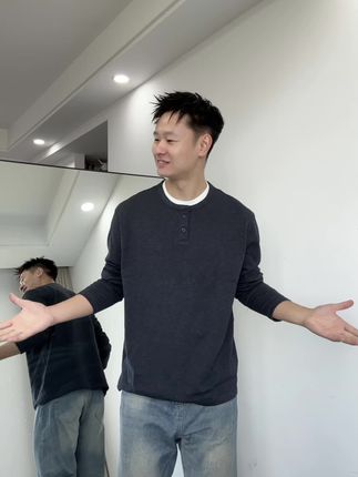 回复 @按箭伤人的评论 假两件享利衫 真的上身嘎嘎帅,这个季节穿完全OK#男装t恤 #每日分享 #穿衣显瘦 #男生穿搭日记