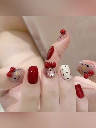 百搭显白美甲手工穿戴甲#穿戴甲